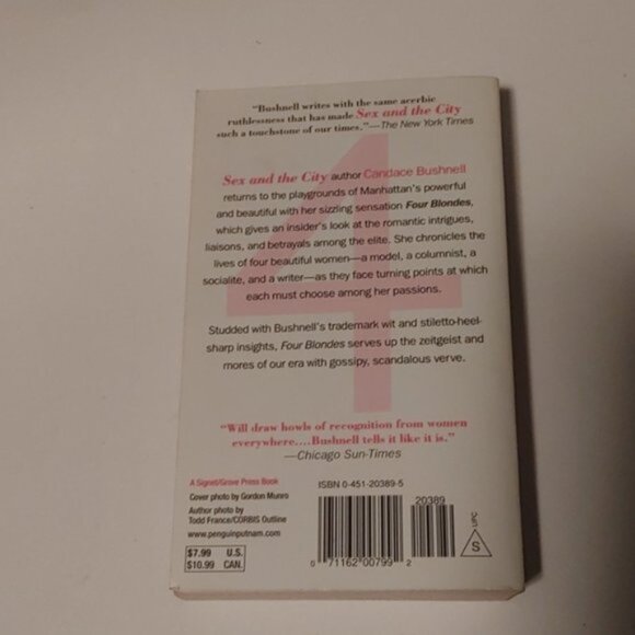 3/$13 Four Blondes by Candace Bushnell paperback 2000 - Picture 4 of 5
